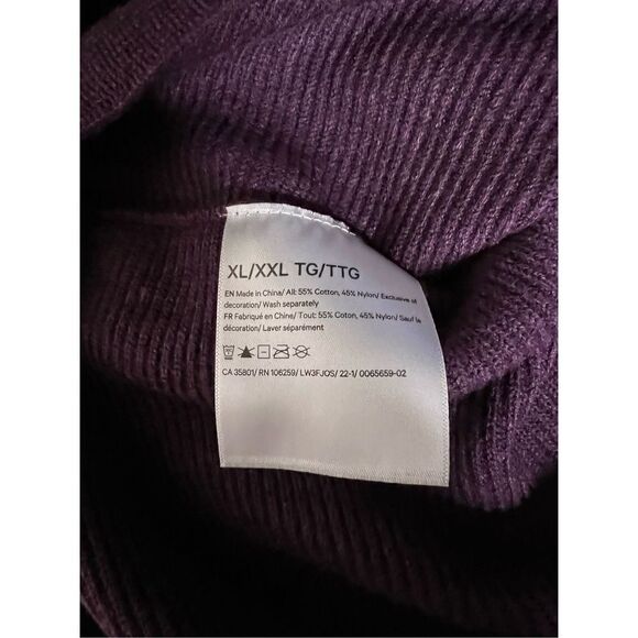 NWT Lululemon Women Ribbed Knit Boxy Cotton-Blend Mock Neck Sweater Purple Size - Picture 6 of 6